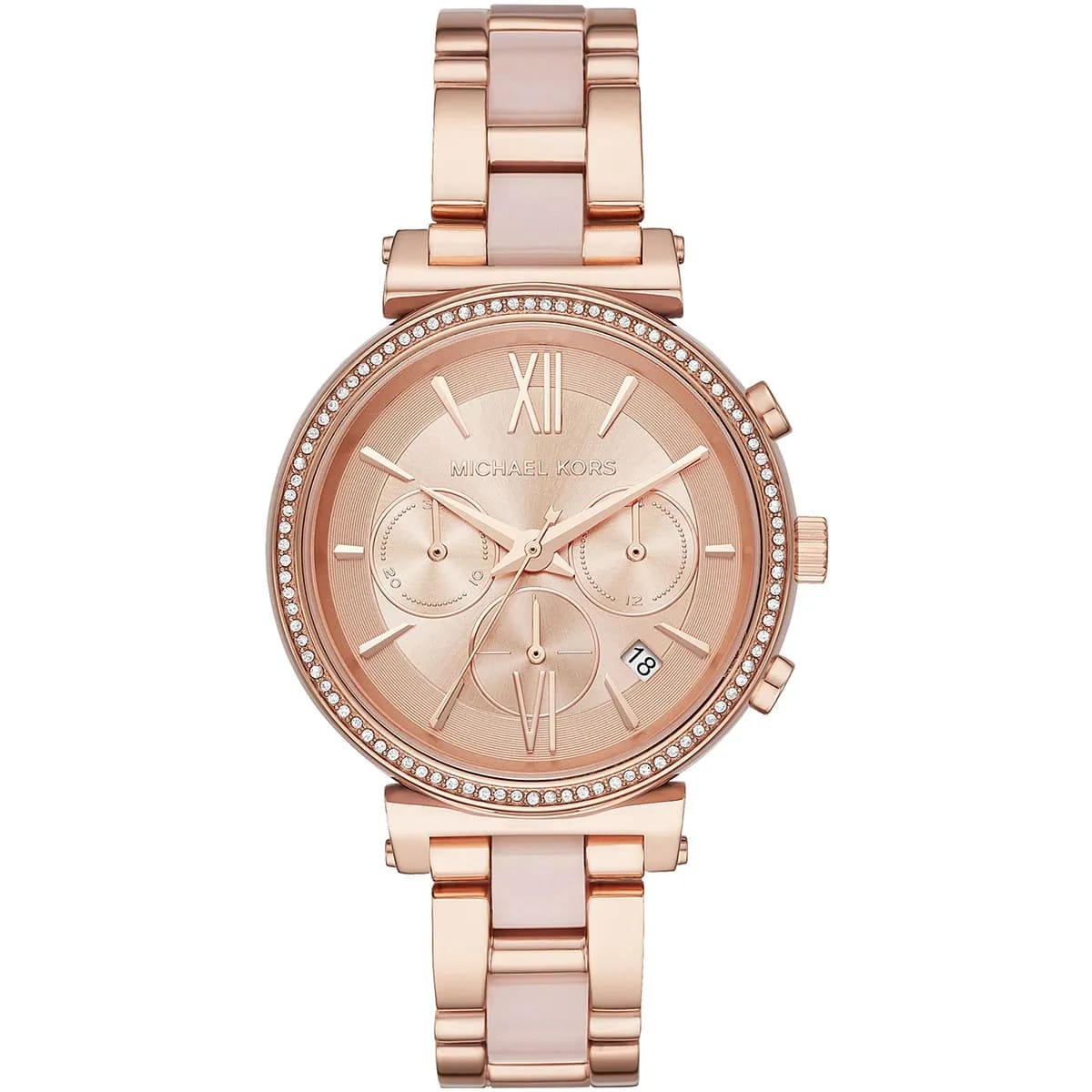 Michael Kors MK6560 Sofie Women’s Rose Gold Dial Rose Gold Stainless Steel Chronograph Watch - Luxury Hub Store