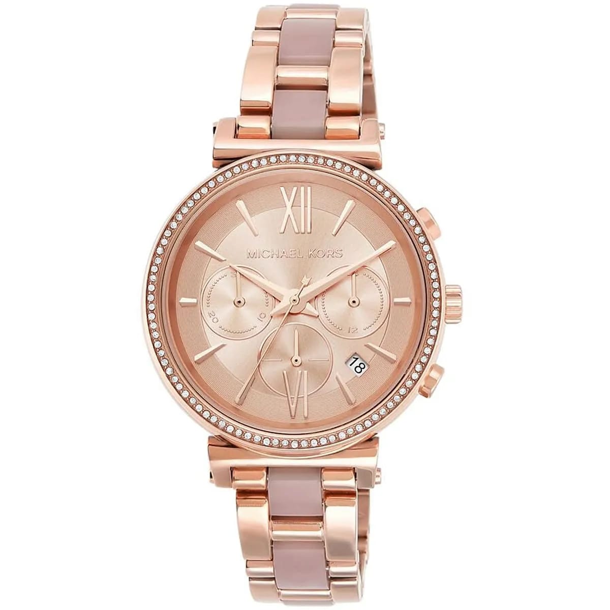 Michael Kors MK6560 Sofie Women’s Rose Gold Dial Rose Gold Stainless Steel Chronograph Watch - Luxury Hub Store