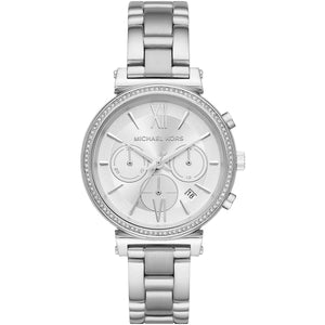Michael Kors MK6575 Sofie Women’s Silver Dial Silver Stainless Steel Chronograph Watch - Luxury Hub Store