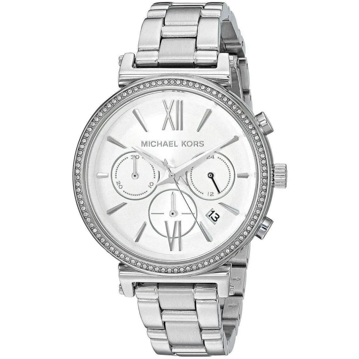 Michael Kors MK6575 Sofie Women’s Silver Dial Silver Stainless Steel Chronograph Watch - Luxury Hub Store