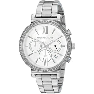 Michael Kors MK6575 Sofie Women’s Silver Dial Silver Stainless Steel Chronograph Watch - Luxury Hub Store