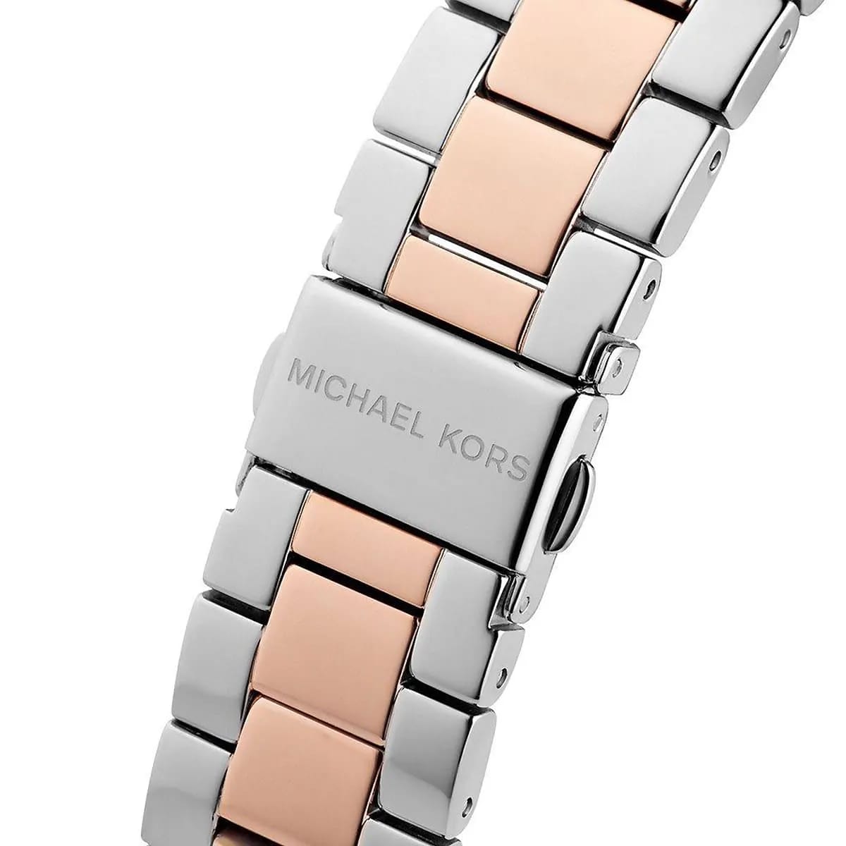 Michael Kors MK6651 Ritz Women’s Silver Dial Two-Tone Stainless Steel Chronograph Watch - Luxury Hub Store