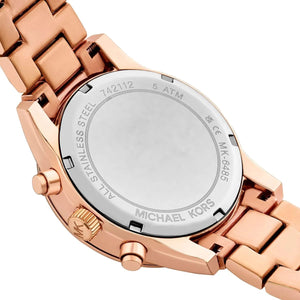 Michael Kors MK6485 Ritz Women’s Rose Gold Dial Rose Gold Stainless Steel Chronograph Watch - Luxury Hub Store