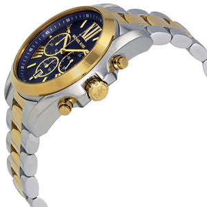 Michael Kors MK5976 Bradshaw Women’s Navy Dial Two-Tone Stainless Steel Chronograph Watch - Luxury Hub Store