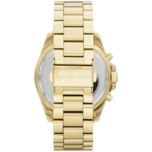 Michael Kors MK5739 Bradshaw Women’s Black Dial Gold Stainless Steel Chronograph Watch - Luxury Hub Store