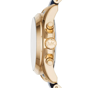 Michael Kors MK6268 Bradshaw Women’s Navy Blue Dial Gold Stainless Steel Chronograph Watch - Luxury Hub Store