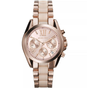 Michael Kors MK6066 Bradshaw Women’s Rose Gold Dial Rose Gold Stainless Steel Chronograph Watch - Luxury Hub Store