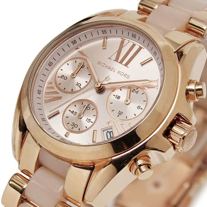 Michael Kors MK6066 Bradshaw Women’s Rose Gold Dial Rose Gold Stainless Steel Chronograph Watch - Luxury Hub Store