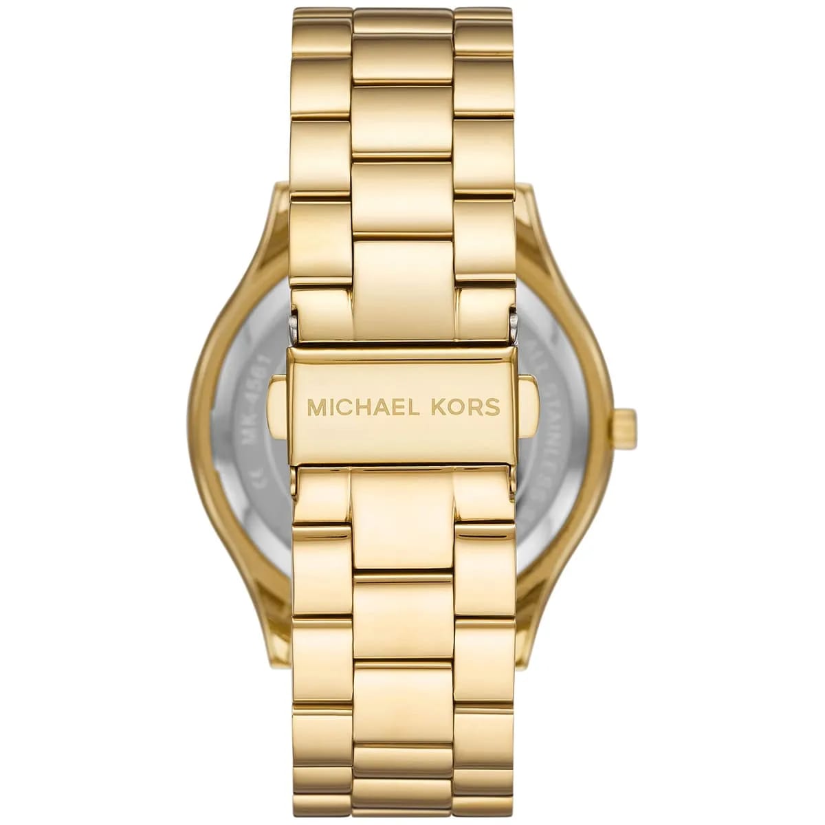 Michael Kors MK4561 Slim Runway Women’s Gold Crystal Logo Dial Stainless Steel Watch - Luxury Hub Store
