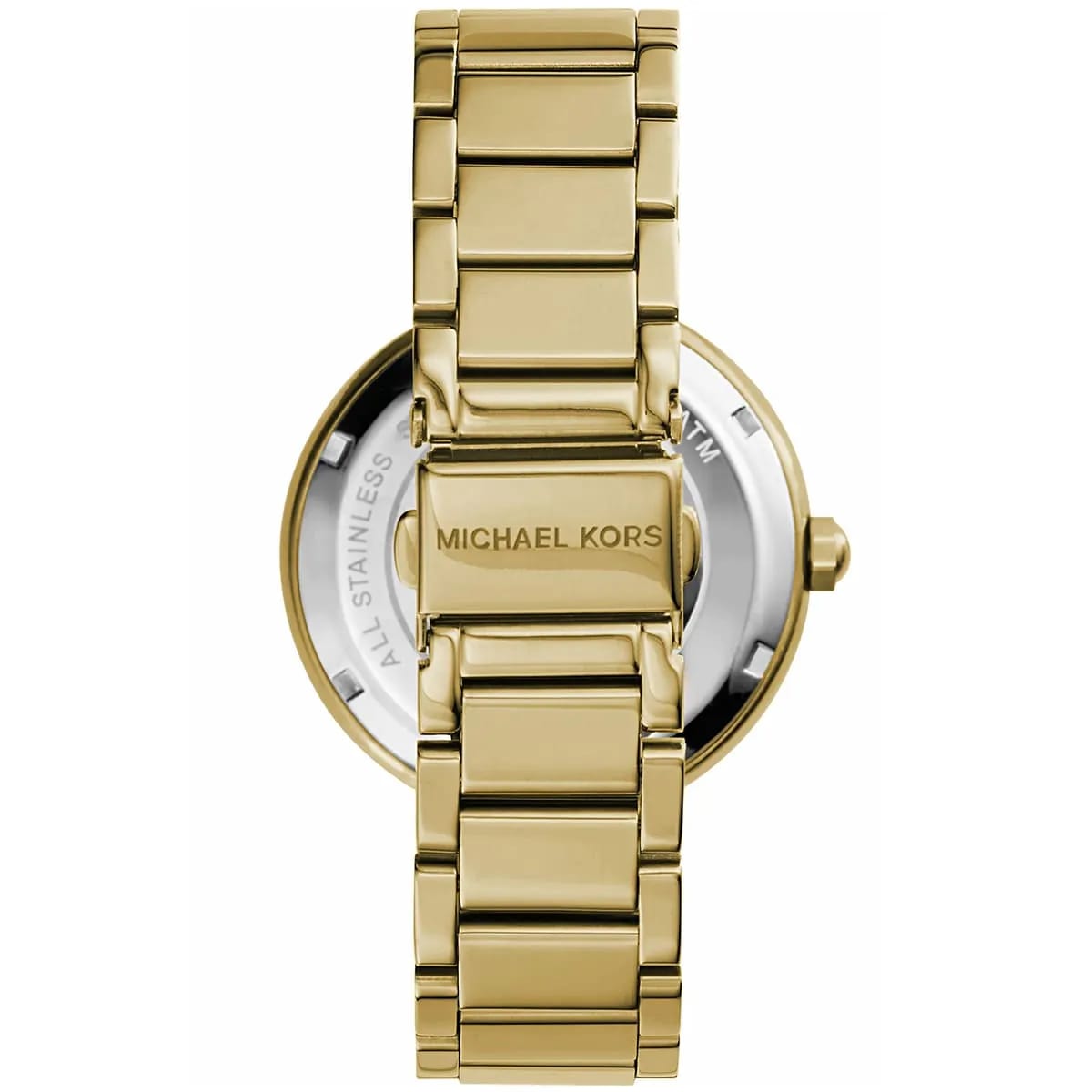 Michael Kors MK5784 Parker Women’s Gold Crystal Bezel MK Logo Dial Stainless Steel Watch - Luxury Hub Store