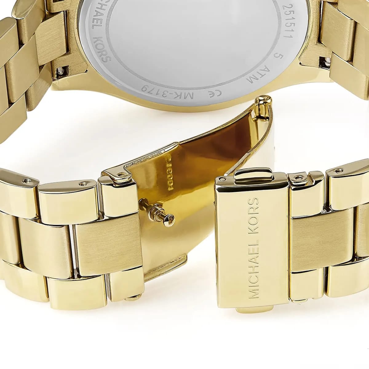 Michael Kors MK5784 Parker Women’s Gold Crystal Bezel MK Logo Dial Stainless Steel Watch - Luxury Hub Store