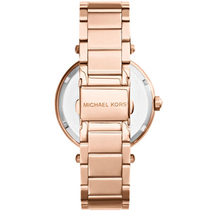 Michael Kors MK5865 Women’s Rose Gold Dial Rose Gold Stainless Steel Crystal MK Logo Watch - Luxury Hub Store