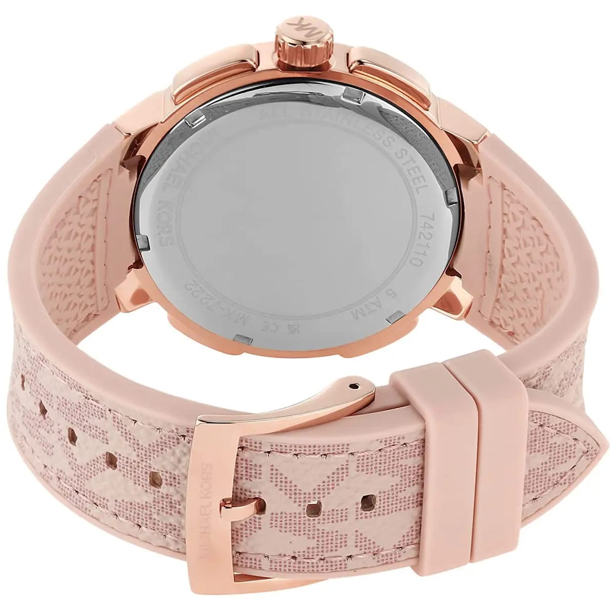 Michael Kors MK7222 Women’s White Dial Pink Logo Strap Rose Gold Multi-Function Watch - Luxury Hub Store