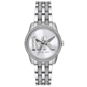 Michael Kors MK7542 Women’s Silver Dial Silver Stainless Steel Crystal Logo Watch - Luxury Hub Store