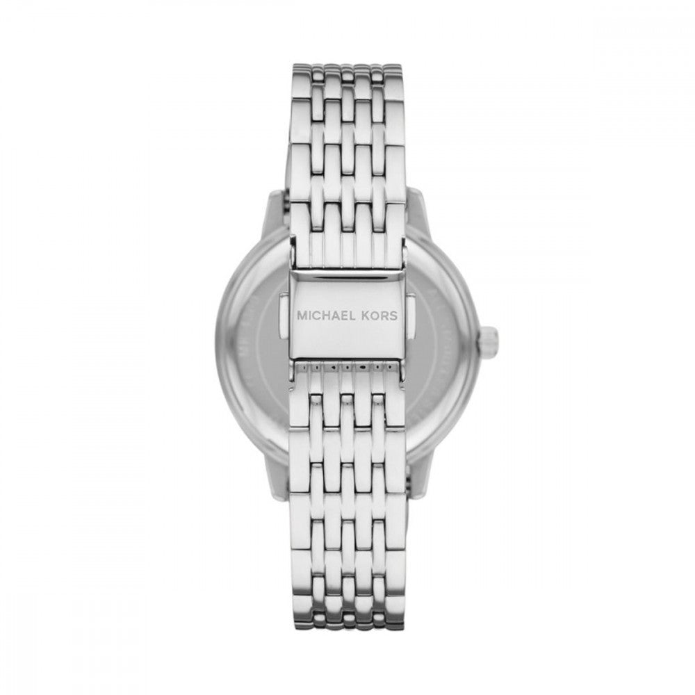 Michael Kors MK7542 Women’s Silver Dial Silver Stainless Steel Crystal Logo Watch - Luxury Hub Store