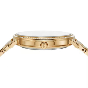 Michael Kors MK4371 Women’s Gold Dial Gold Stainless Steel Crystal MK Logo Watch - Luxury Hub Store