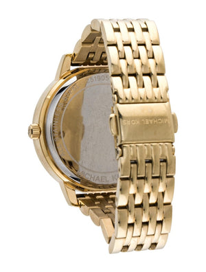 Michael Kors MK4371 Women’s Gold Dial Gold Stainless Steel Crystal MK Logo Watch - Luxury Hub Store