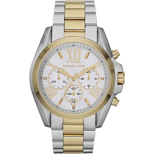 Michael Kors MK5627 Women’s White Dial Two-Tone Stainless Steel Bradshaw Watch - Luxury Hub Store