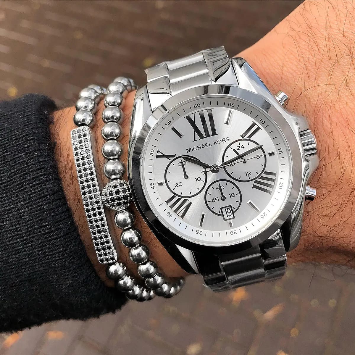 Michael Kors MK5535 Women’s Silver Dial Stainless Steel Bradshaw Watch - Luxury Hub Store
