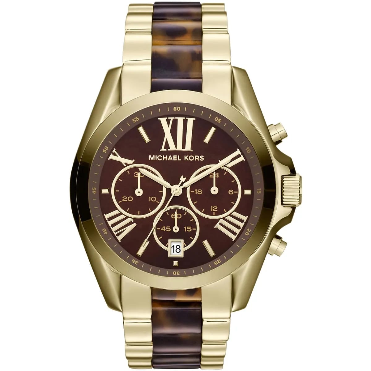 Michael Kors MK5696 Women’s Brown Dial Gold Stainless Steel Bradshaw Watch - Luxury Hub Store