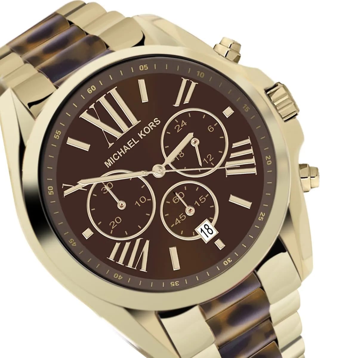 Michael Kors MK5696 Women’s Brown Dial Gold Stainless Steel Bradshaw Watch - Luxury Hub Store
