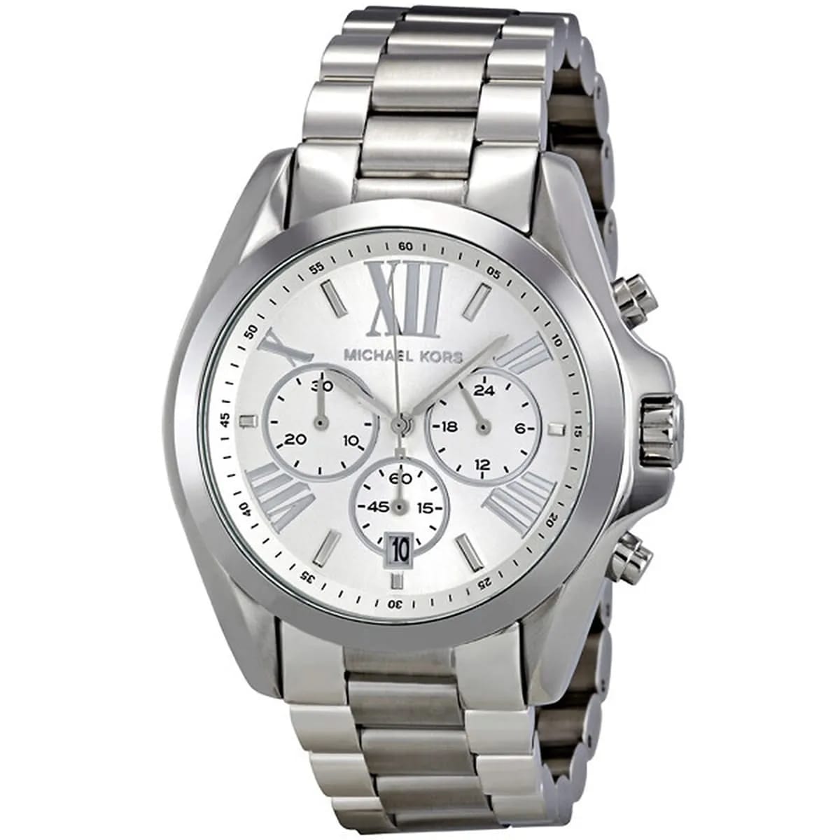Michael Kors MK5535 Women’s Silver Dial Stainless Steel Bradshaw Watch - Luxury Hub Store