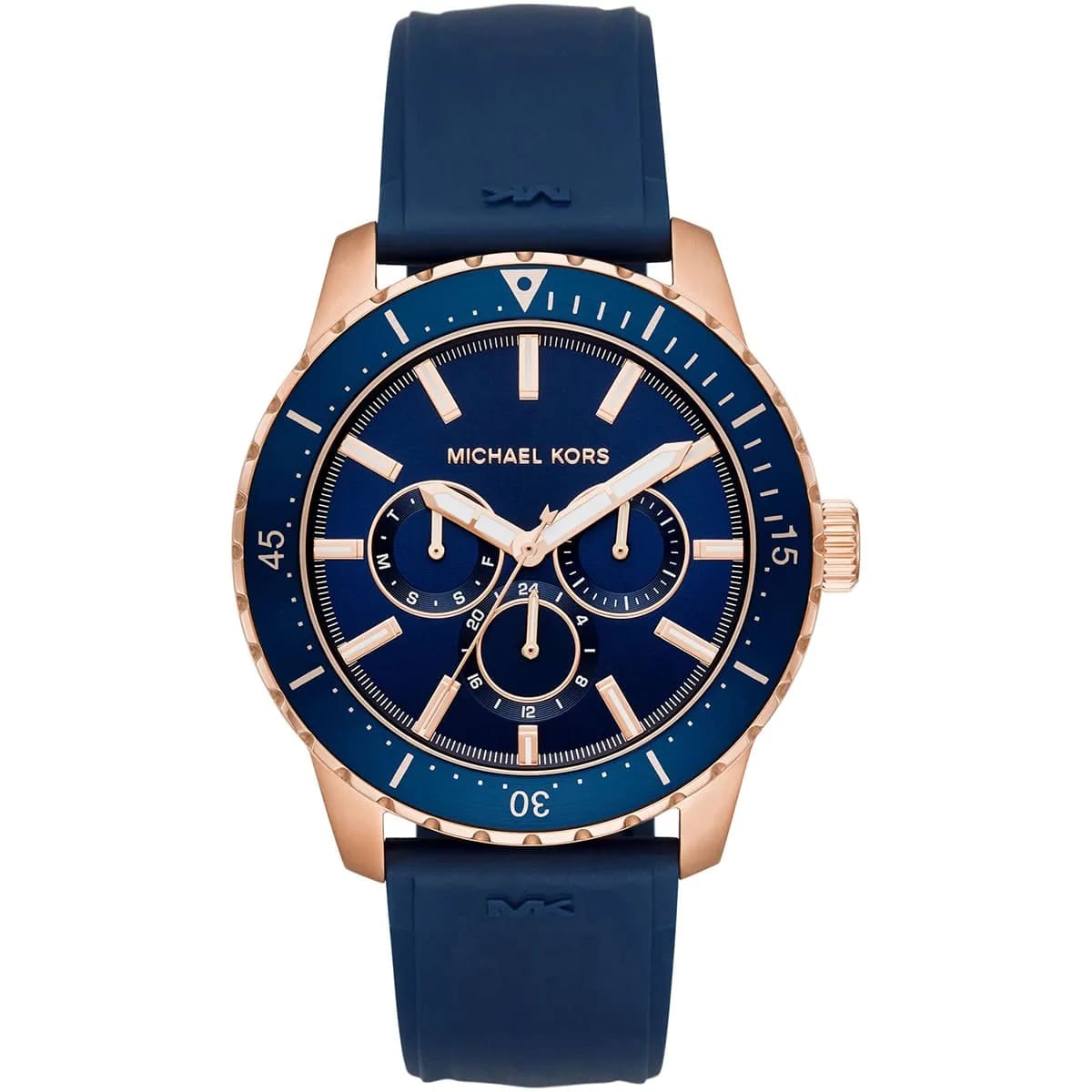 Michael Kors MK7163 Men’s Blue Dial Navy Silicone Strap Chronograph Watch - Luxury Hub Store