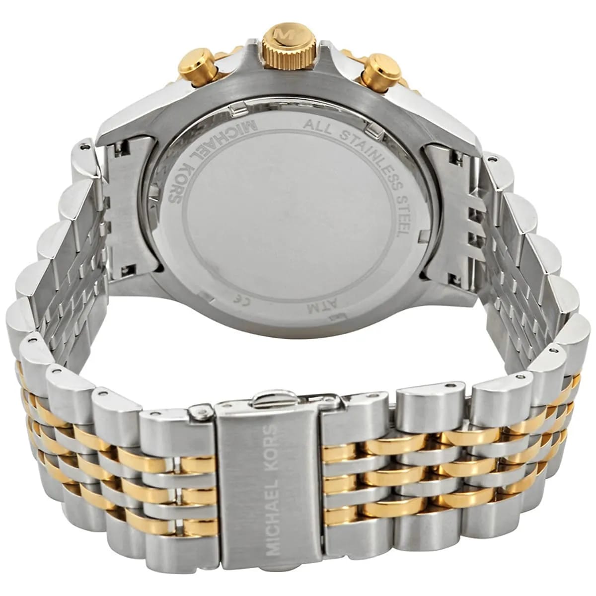 Michael Kors MK8872 Men’s Black Dial Two-Tone Stainless Steel Chronograph Watch - Luxury Hub Store