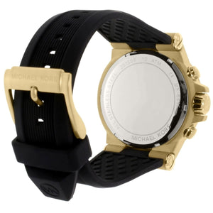 Michael Kors MK8445 Men’s Black Dial Black Rubber Strap Chronograph Watch - Luxury Hub Store