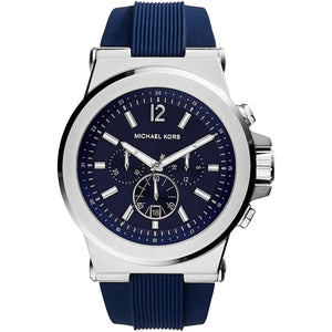 Michael Kors MK8303 Men’s Navy Blue Dial Blue Rubber Strap Chronograph Watch - Luxury Hub Store