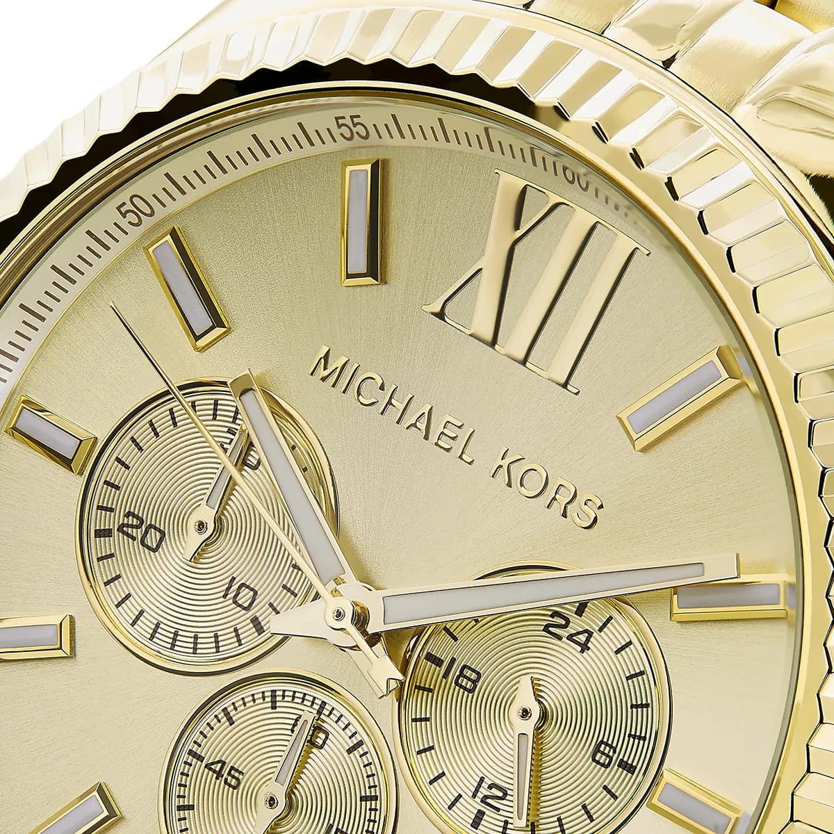 Michael Kors MK8281 Men’s Gold Dial Gold Stainless Steel Chronograph Watch - Luxury Hub Store