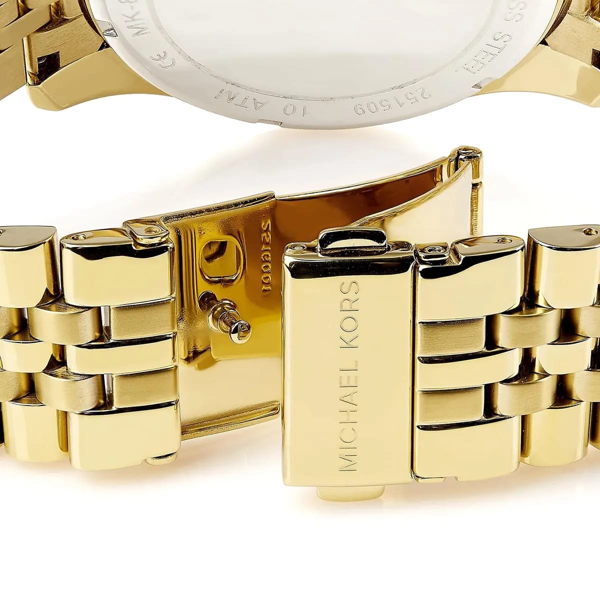 Michael Kors MK8281 Men’s Gold Dial Gold Stainless Steel Chronograph Watch - Luxury Hub Store