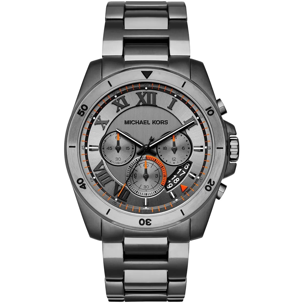 Michael Kors MK8465 Men’s Gray Dial Stainless Steel Brecken Chronograph Watch - Luxury Hub Store