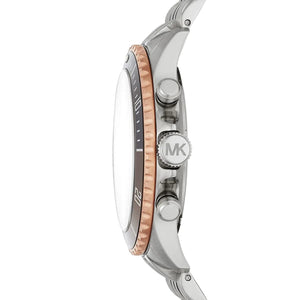 Michael Kors MK8725 Men’s Black Dial Two-Tone Stainless Steel Bayville Chronograph Watch - Luxury Hub Store