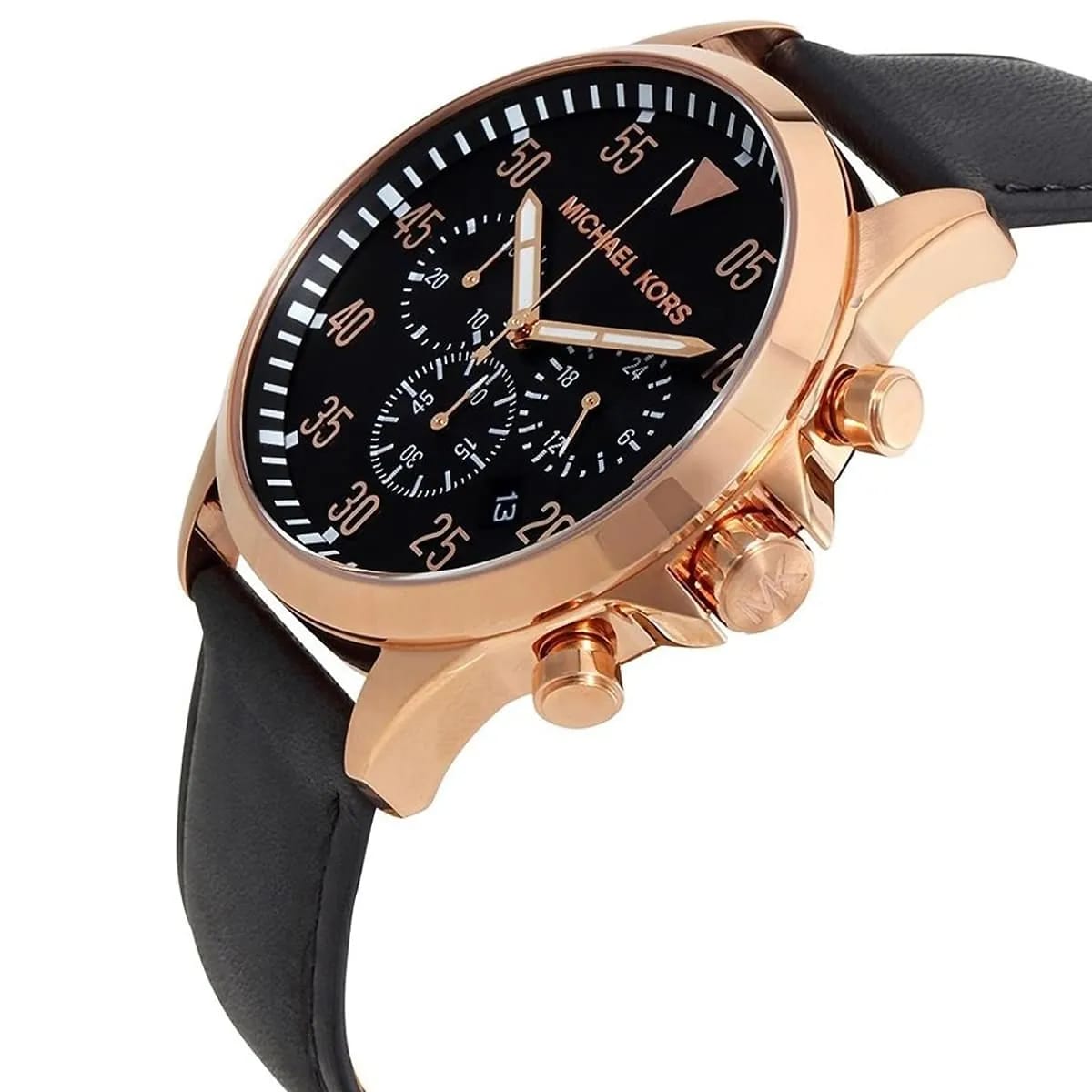 Michael Kors MK8535 Men’s Black Dial Rose Gold Stainless Steel Gage Chronograph Watch - Luxury Hub Store