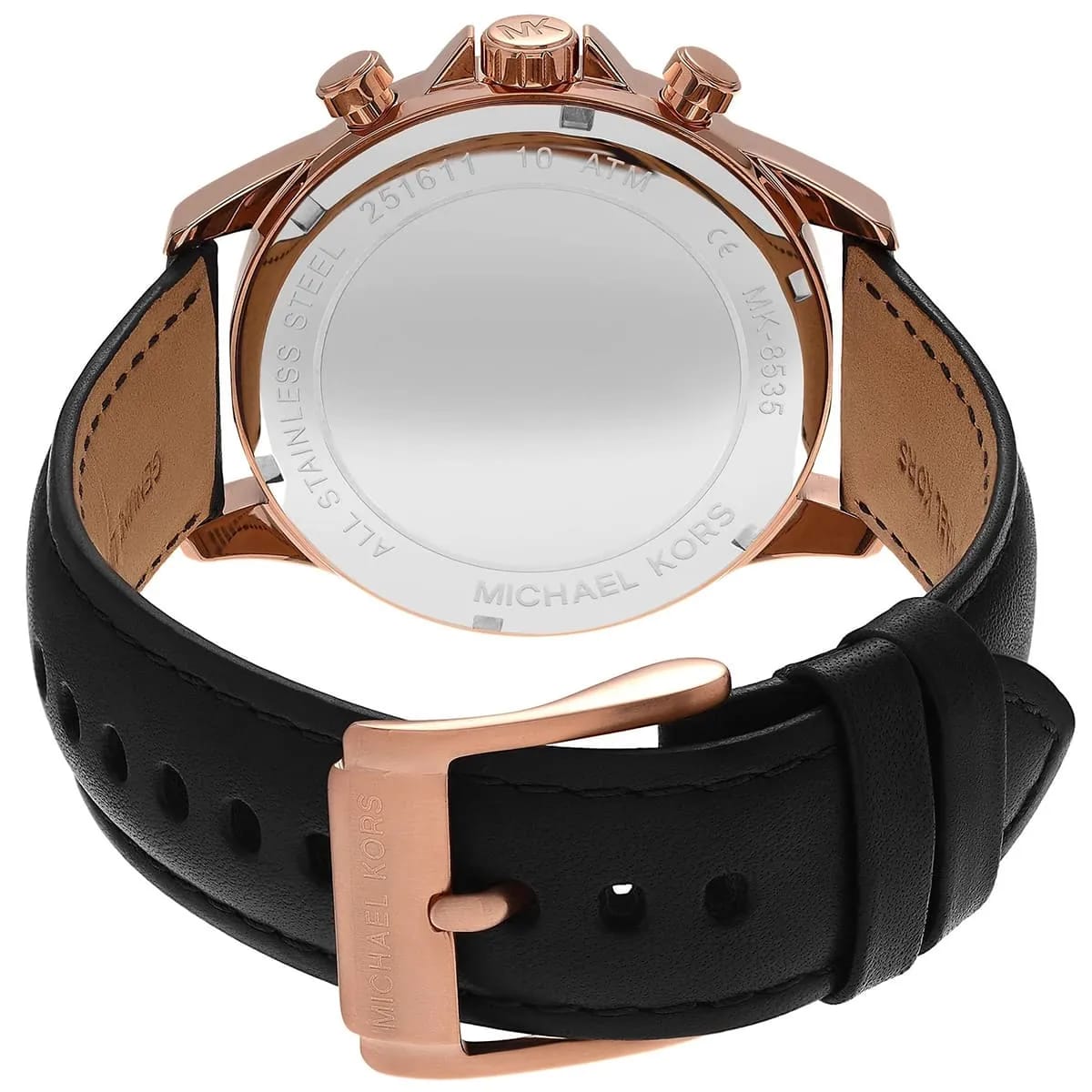 Michael Kors MK8535 Men’s Black Dial Rose Gold Stainless Steel Gage Chronograph Watch - Luxury Hub Store