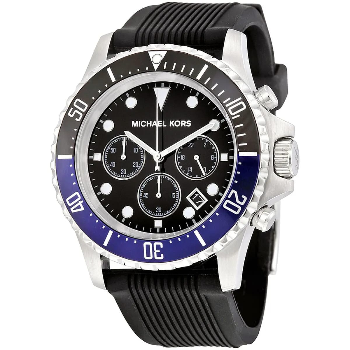 Michael Kors MK8365 Men’s Black Dial Stainless Steel Everest Chronograph Watch - Luxury Hub Store