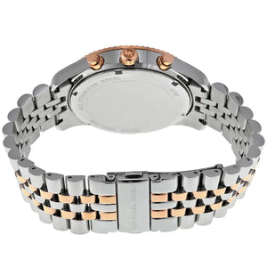 Michael Kors MK8412 Men’s Blue Dial Two-Tone Stainless Steel Lexington Chronograph Watch - Luxury Hub Store