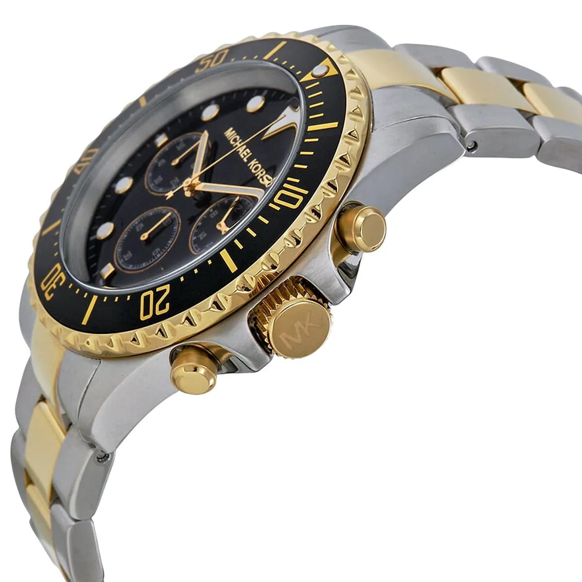 Michael Kors MK8311 Men’s Black Dial Two-Tone Stainless Steel Everest Chronograph Watch - Luxury Hub Store