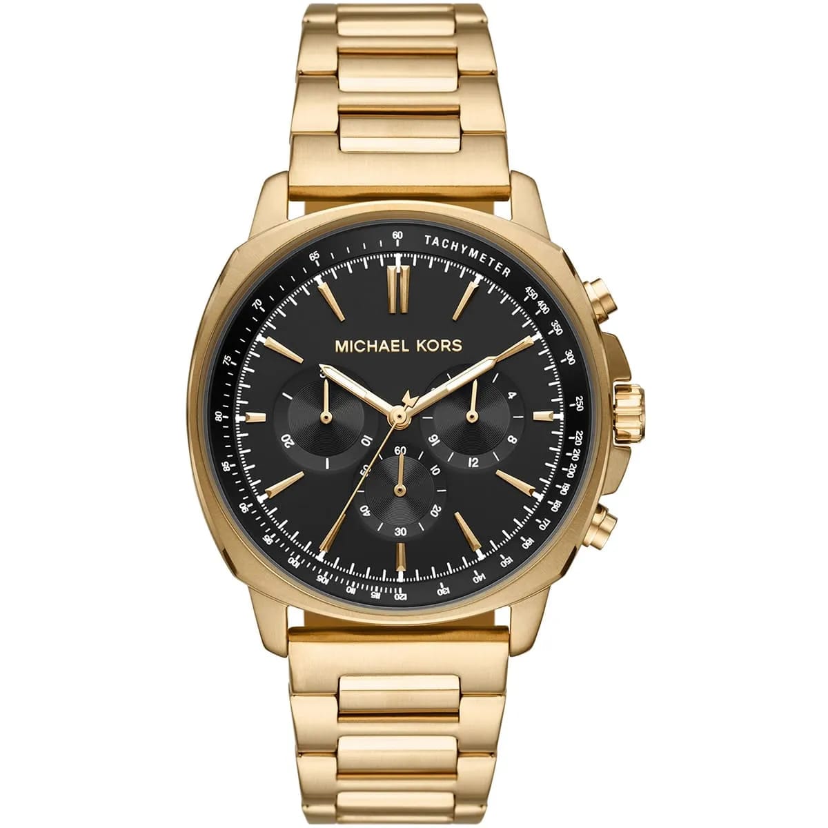 Michael Kors MK8969 Men’s Black Dial Gold Stainless Steel Sullivan Chronograph Watch - Luxury Hub Store