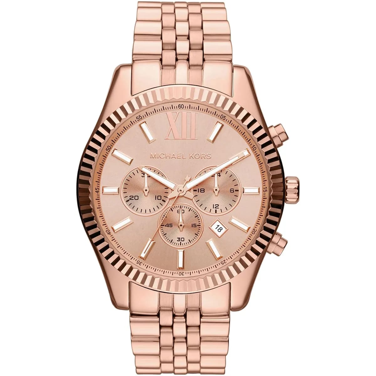 Michael Kors MK8319 Men’s Rose Gold Dial Rose Gold Stainless Steel Lexington Chronograph Watch - Luxury Hub Store