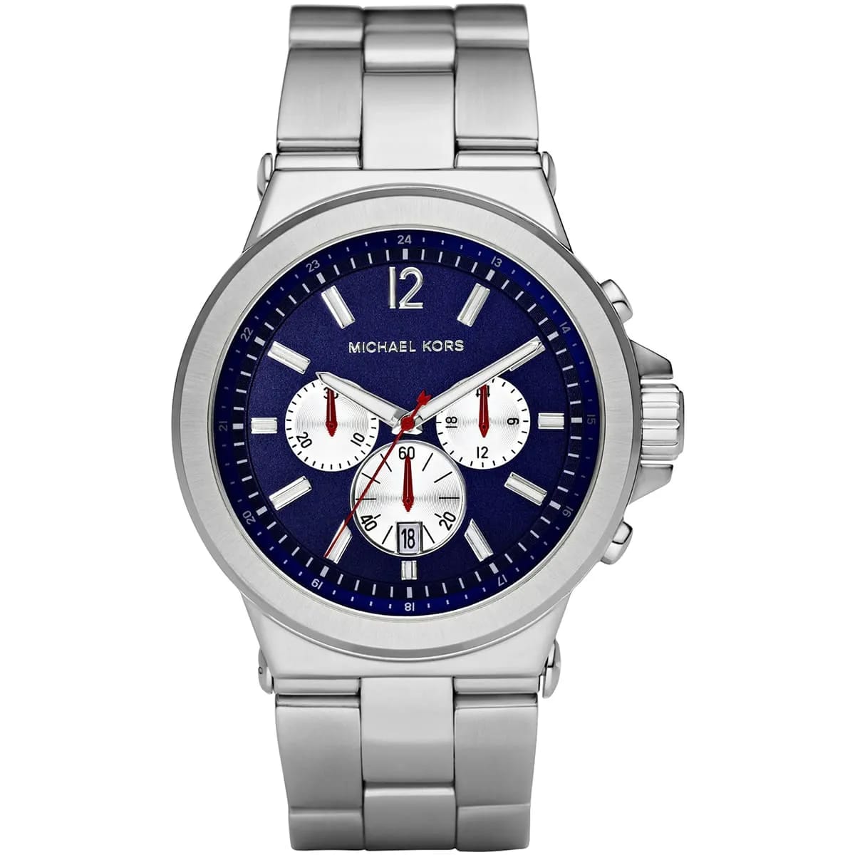 Michael Kors MK8171 Men’s Blue Dial Silver Stainless Steel Dylan Chronograph Watch - Luxury Hub Store