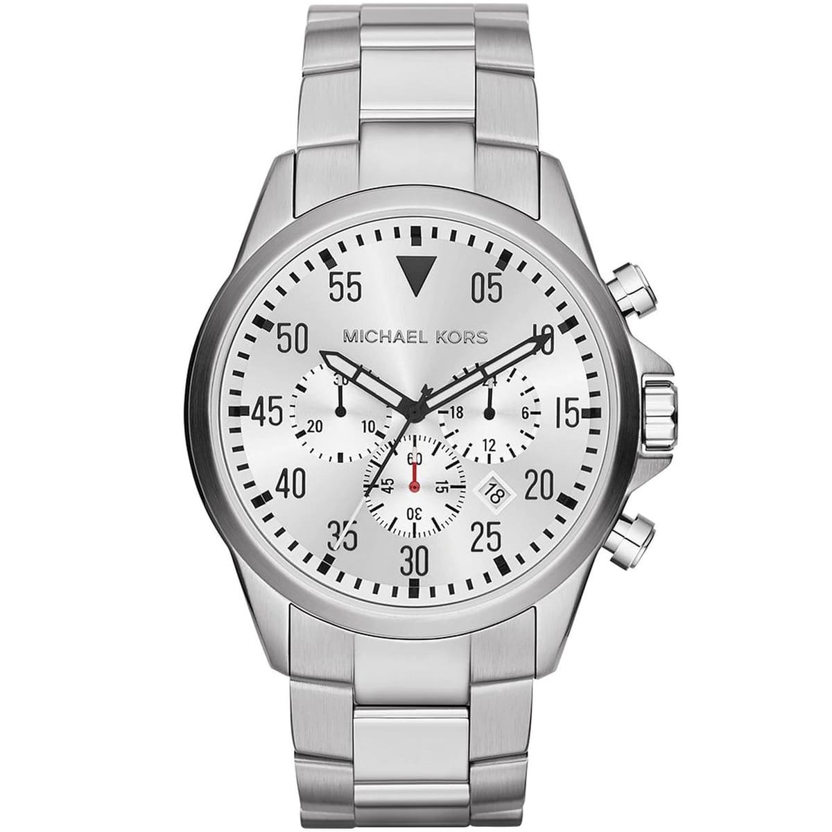 Michael Kors MK8331 Men’s Silver Dial Silver Stainless Steel Gage Chronograph Watch - Luxury Hub Store