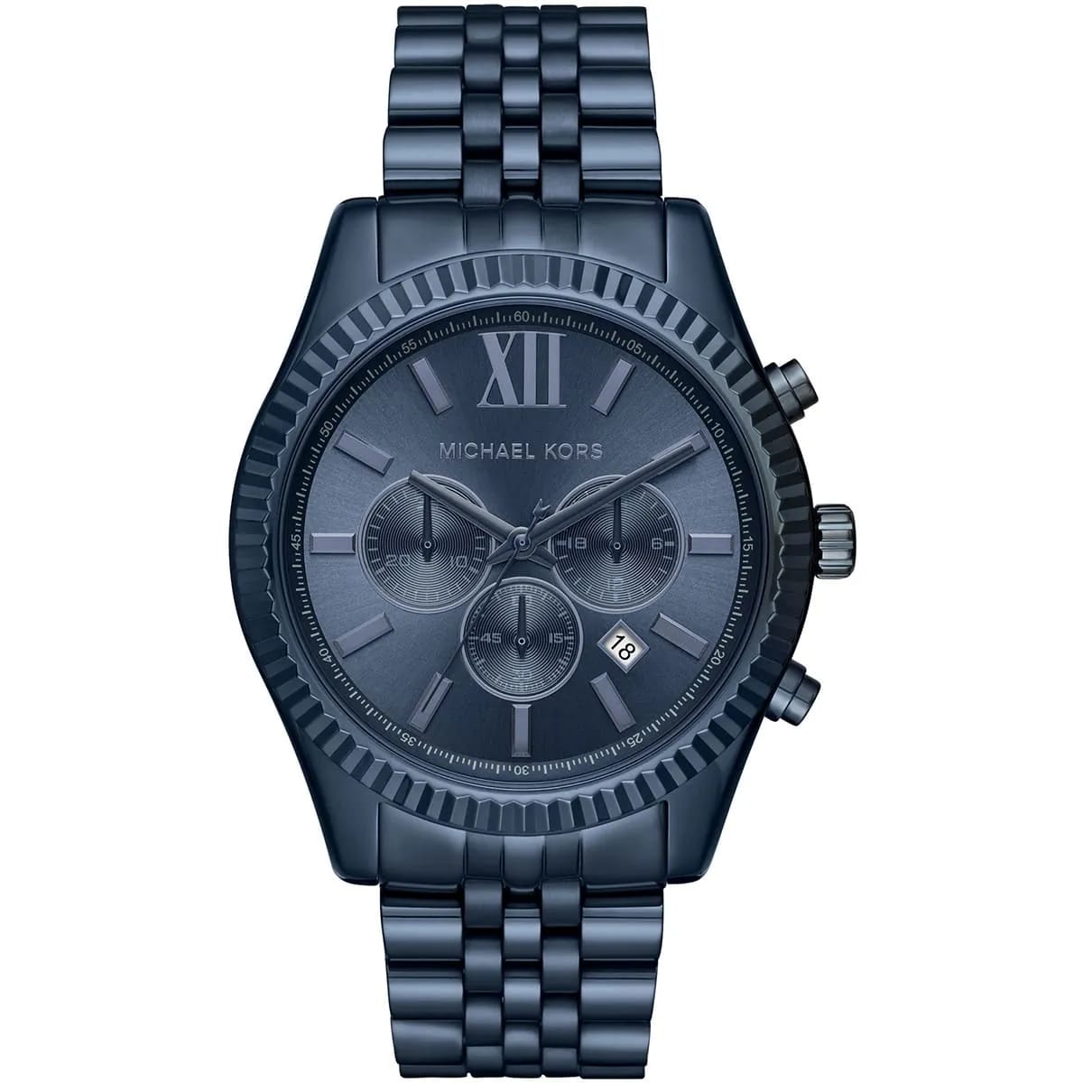 Michael Kors MK8480 Men’s Blue Dial Blue Stainless Steel Lexington Chronograph Watch - Luxury Hub Store