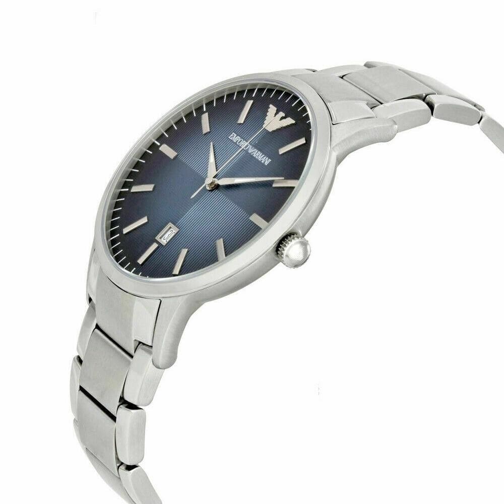 Emporio Armani AR2472 Men’s Blue Dial Stainless Steel Renato Watch - Luxury Hub Store