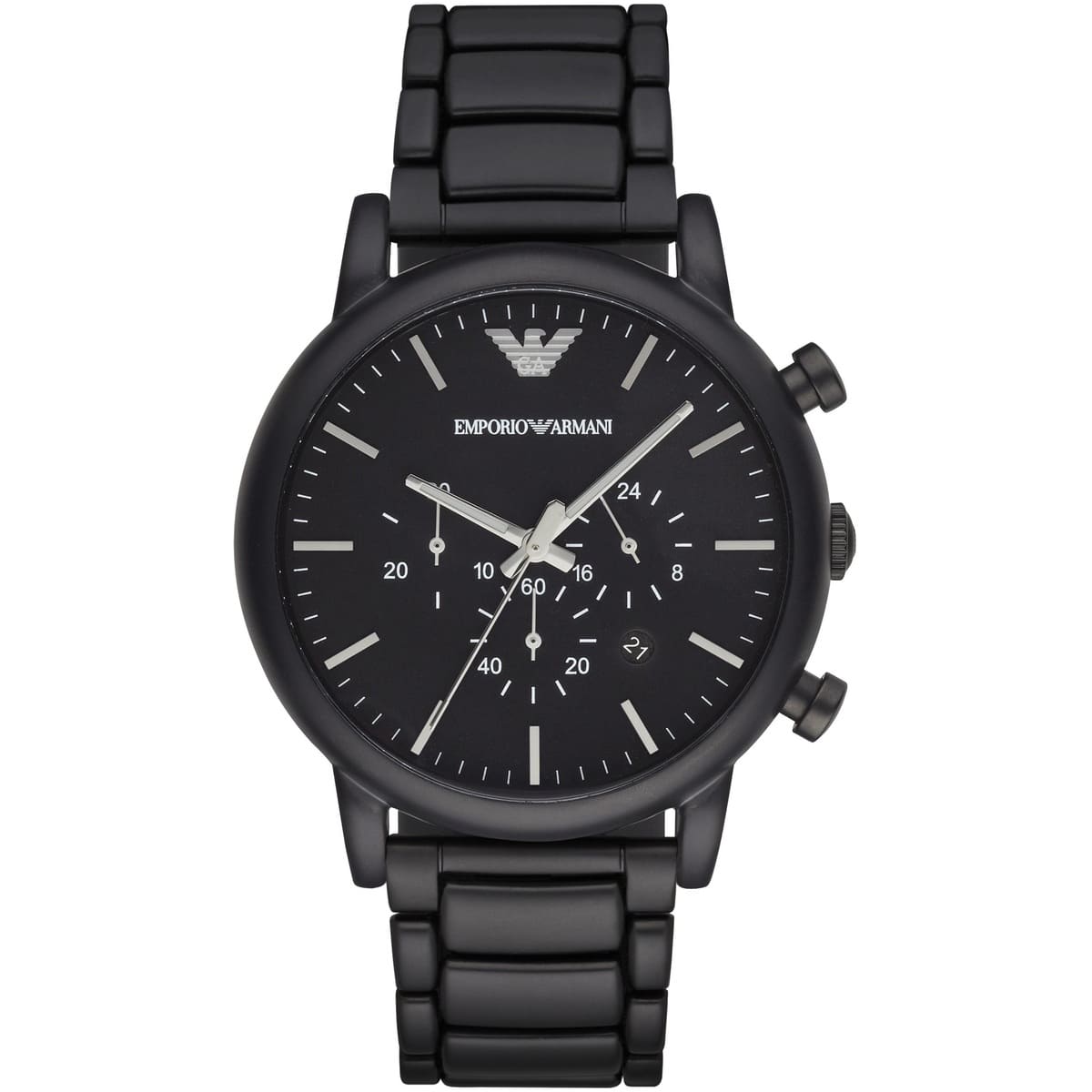 Emporio Armani AR1895 Men’s Black Dial Stainless Steel Luigi Chronograph Watch - Luxury Hub Store