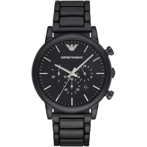 Emporio Armani AR1895 Men’s Black Dial Stainless Steel Luigi Chronograph Watch - Luxury Hub Store