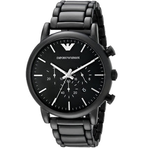 Emporio Armani AR1895 Men’s Black Dial Stainless Steel Luigi Chronograph Watch - Luxury Hub Store