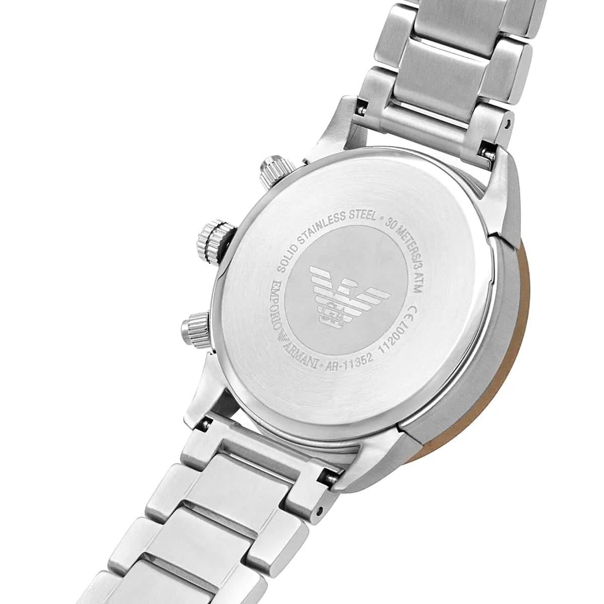 Emporio Armani AR11352 Men’s Champagne Dial Stainless Steel Mario Chronograph Watch - Luxury Hub Store