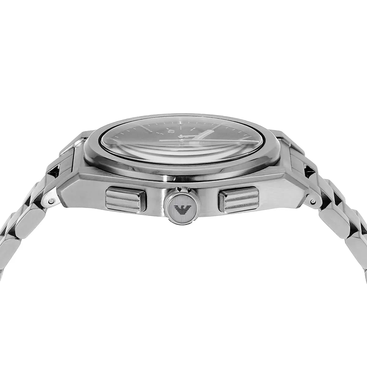 Emporio Armani AR11560 Men’s Black Dial Silver Stainless Steel Federico Chronograph Watch - Luxury Hub Store